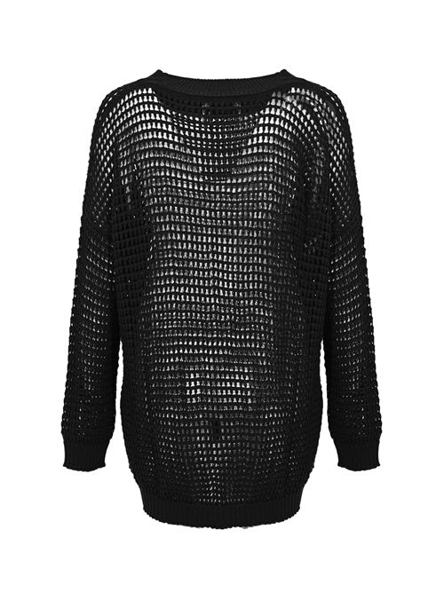 Maglia Scarlett over in lana a rete Nero Liviana Conti | F5WA38Y69-0